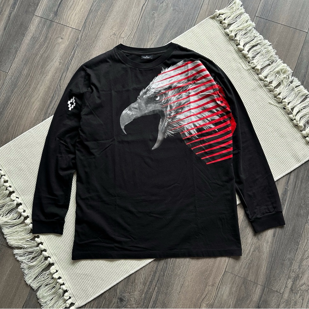 Marcelo Burlon Country of Milan Lamens Eagle Print Black Long Sleeve
